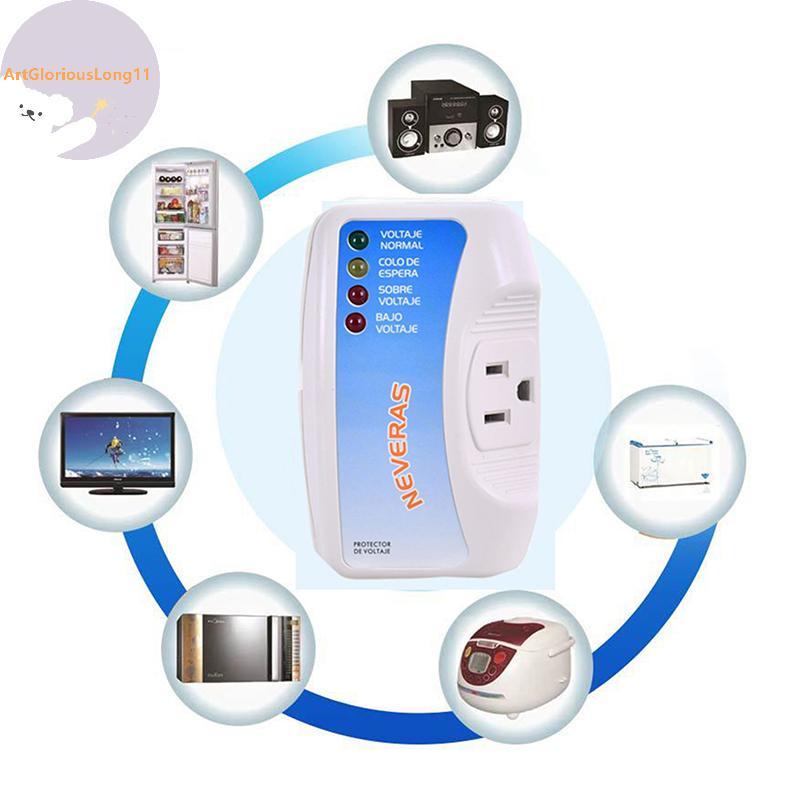 ArtGloriousLong แรงดันไฟฟ้า Protector เดี่ยว Outlet Surge Protector ปลั๊กสําหรับเครื่องใช้ในบ้าน Wal