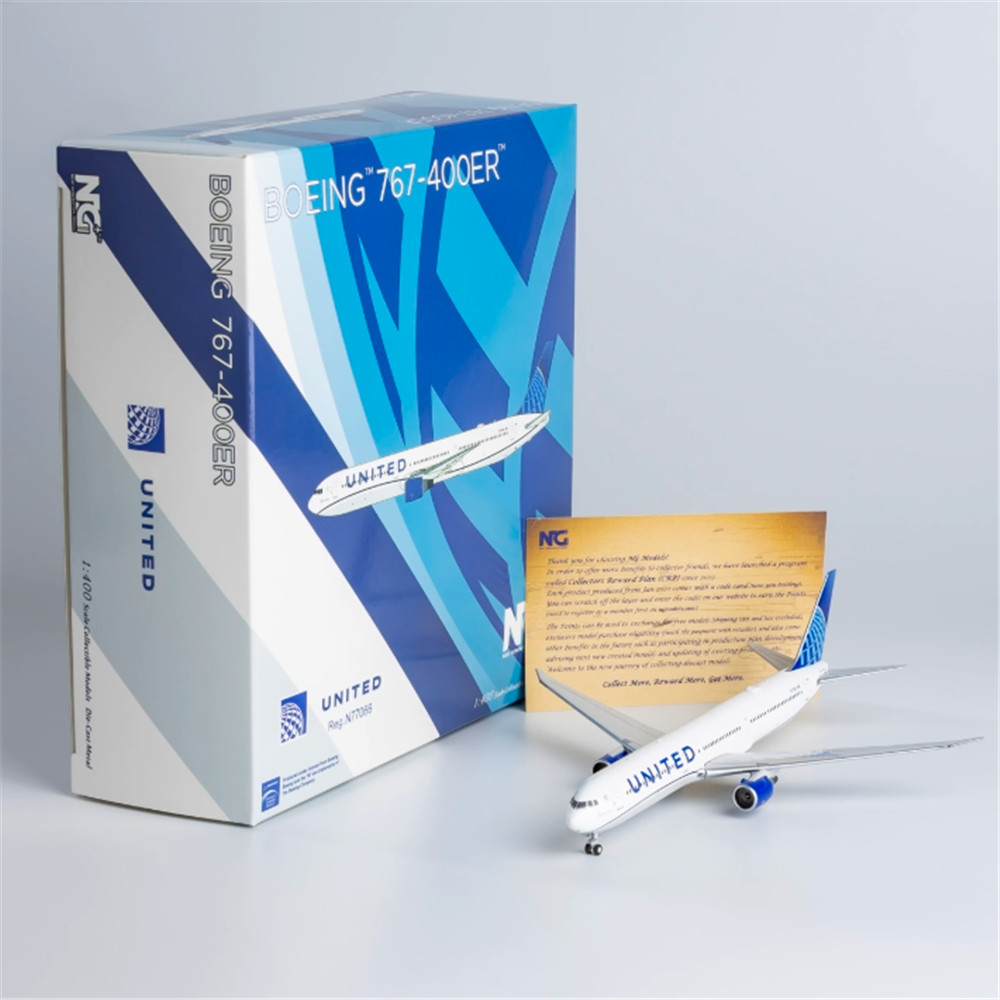 NG 1/400 N77066 United Airlines B767-400ER ใหม่เคลือบโลหะผสม Airliner เครื่องบินรุ่น