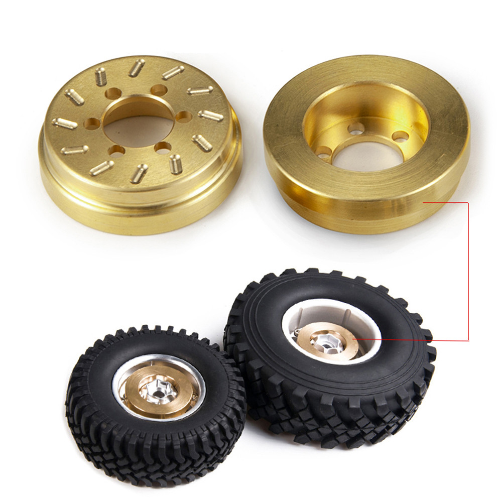 Axial SCX10 90046/TRX4/TRX6/VS4-10 1/10 | 1.9 "ทองเหลืองภายในล้อถ่วง2ชิ้น