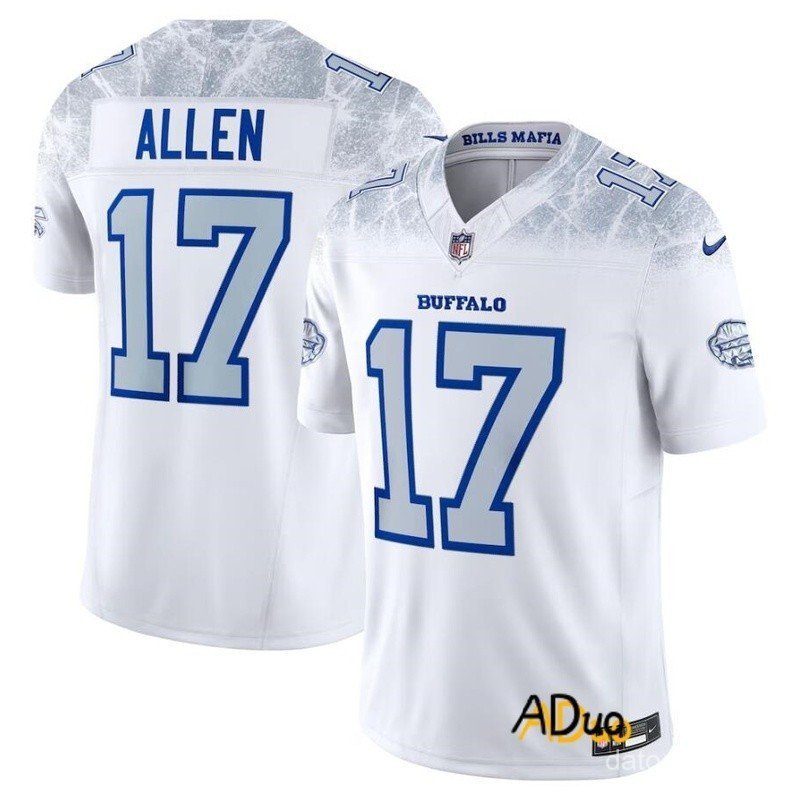 เสื้อรักบี้สีขาวยอดนิยม Buffalo Bills Josh Allen ซีรีย์ Competitor ปี 2025