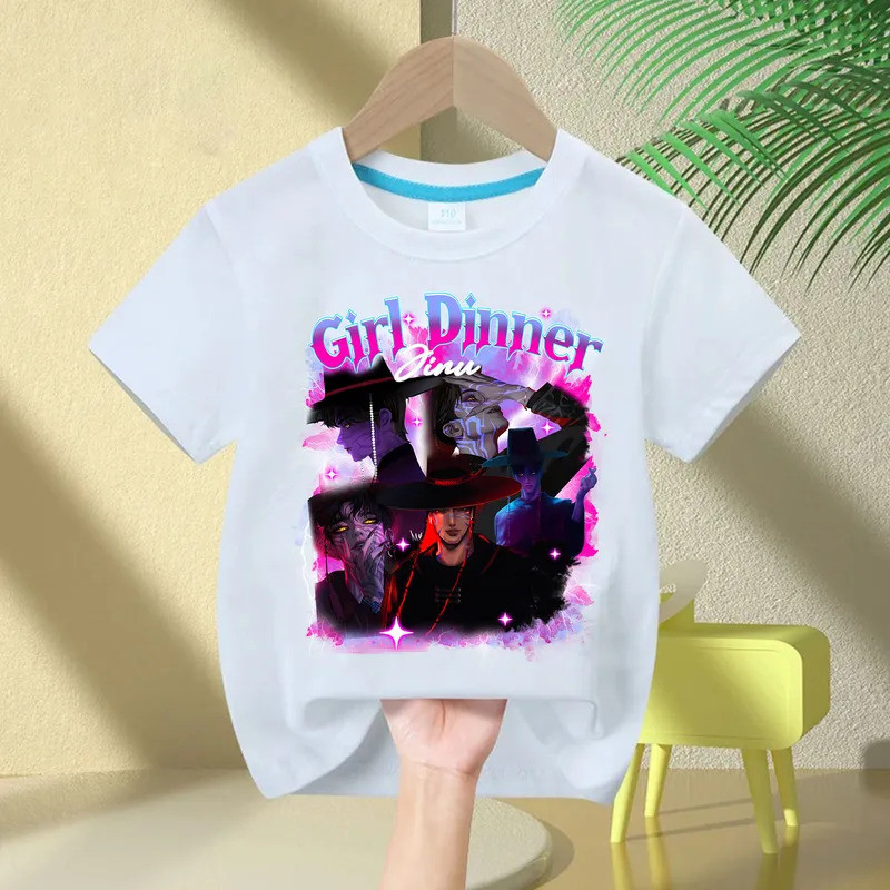 2026เด็กผ้าฝ้ายเสื้อยืดKPop Demon Hunterพิมพ์แฟชั่นสบายๆด้านบน2025 ภาพยนตร์รอบคอสาวการ์ตูนเด็กเสื้อย