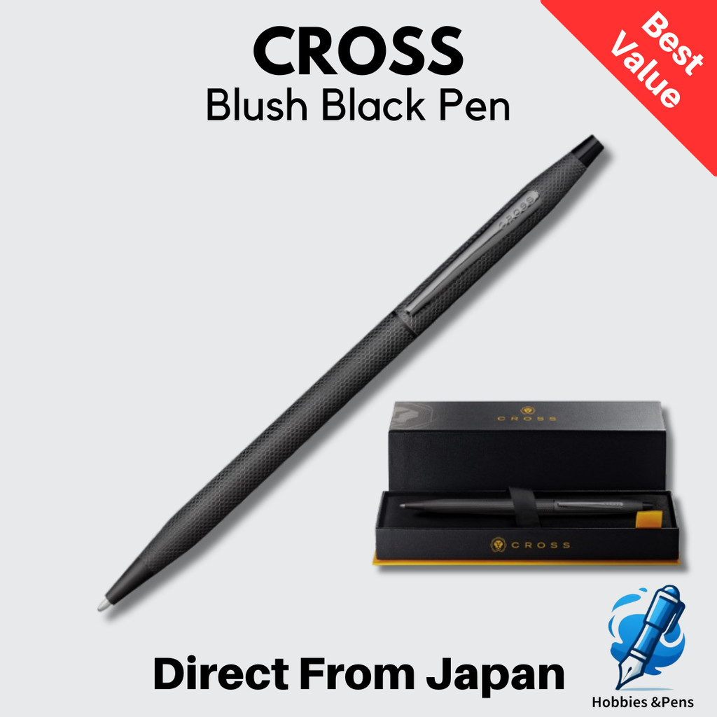 ปากกาหมึกบอล Cross Classic Century - สีดำ Brush Black - กล่องของขวัญระดับพรีเมียม - หัวปากกาขนาดกลาง