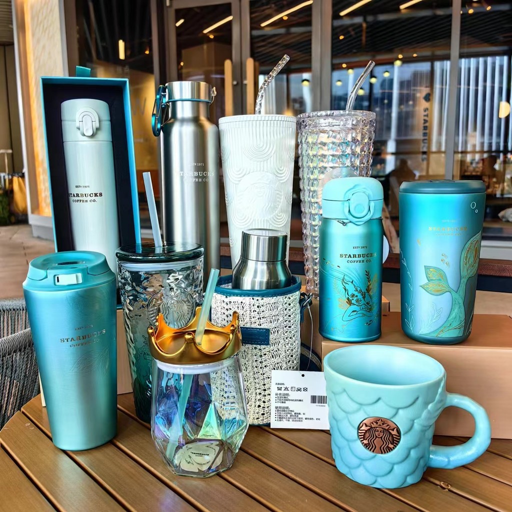 Ins Starbucks Cup Siren Ocean Anniversary Mermaid Tail Magnetic Fritillary Ceramic Desktop Assembled