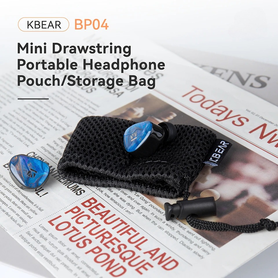 KBEAR BP04 Mini Drawstring Portable Headphone Pouch/Storage Bag เหมาะสําหรับจัดเก็บสิ่งของเล็กๆเหมือ