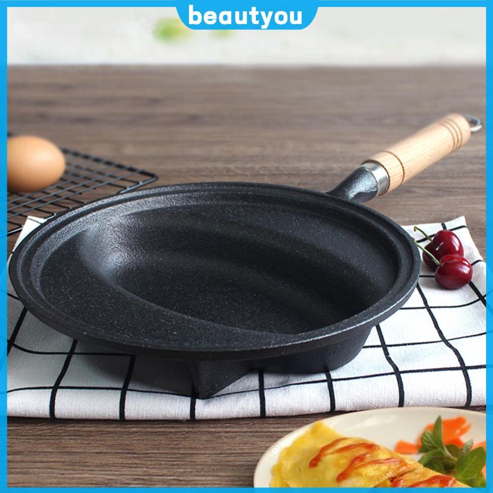 ⚡24ชม.⚡ Omurice ทําอาหารหม้อไม้ Handle แพนเค้กแม่พิมพ์ Skillet กระทะ Non-Stick ไข่เจียวกระทะ Anti-Sc