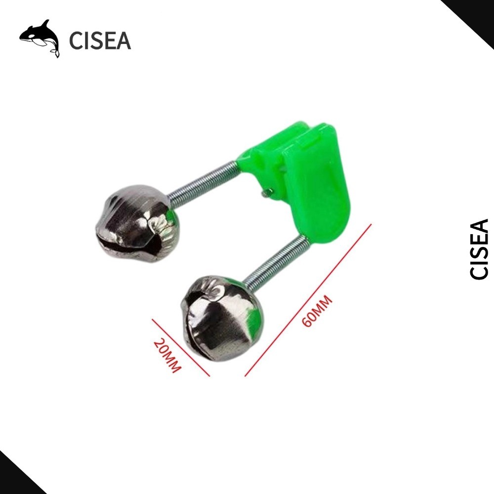 CISEA F424 เครื่องเตือนเบ็ดกินปลา เสียงกริ่ง 2 ท่อน แสงสะท้อน แบบหนีบคัน พลาสติกคุณภาพดี ทนแดด ทนฝน ของแท้ สำหรับตกปลากลางคืน