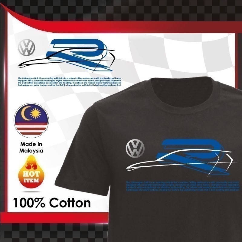 2025 แฟชั่น MP X VOLKSWAGEN GOLF R MK5 MK6 MK7 MK8 GTI MOTORSPORTS เสื้อยืดรอบคอ 100% BAJU LELAKI D-