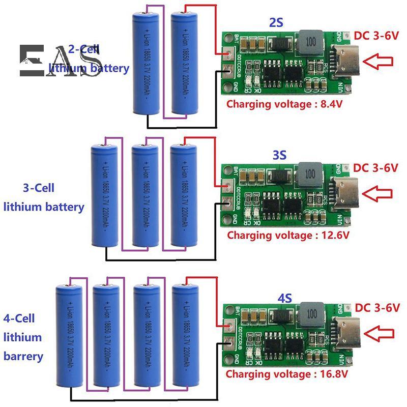 [EA] 2S 3S 4S 1-4A Booster Module Lithium Polymer Battery Charging Module Step-Up Boost LiPo Polymer