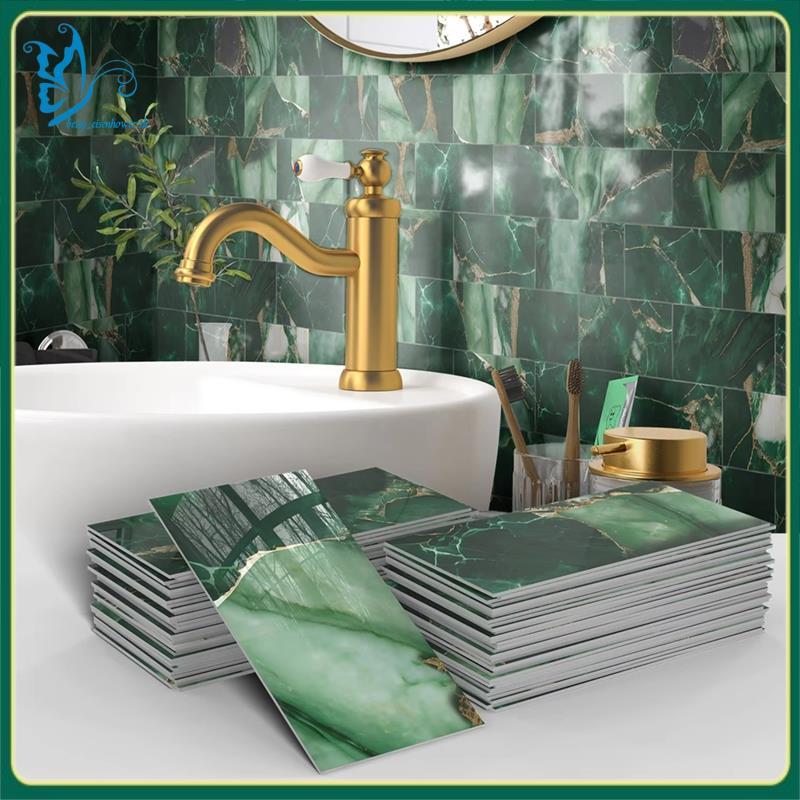 [betsy_eisenhower.th] 32 ชิ้นหนา PET Glossy Subway สติกเกอร์กระเบื้อง 4in X 8in Peel and Stick Backs