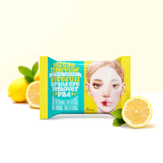 ARIUL Stress Relieving Purefull Lip And Eye Remover Pad 30 Pads แผ่นเช็ดเครื่องสำอางรอบดวงตาและริมฝีปาก อะรีออล.
