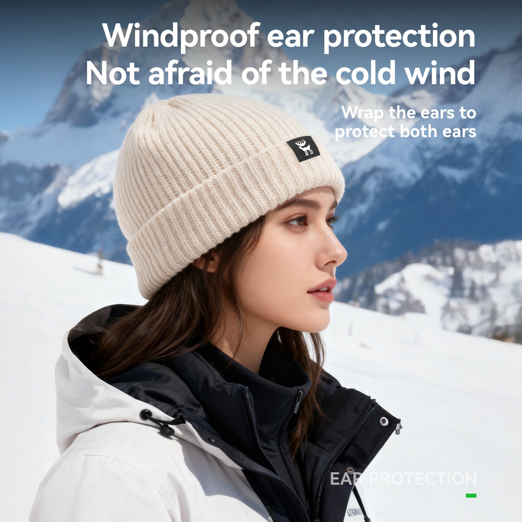 Quature ฤดูหนาวถักหมวก Windproof Warm Elastic น้ําหนักเบาหมวกสวมใส่-resistan สบายขี่จักรยานเล่นสกีเดินป่า Camping หมวก — صورة 6