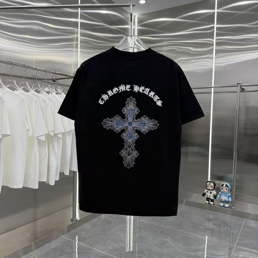 I7R1 Chrome Hearts European and American Spring/Summer New Styles Denim Patch Silicone Craft Short S