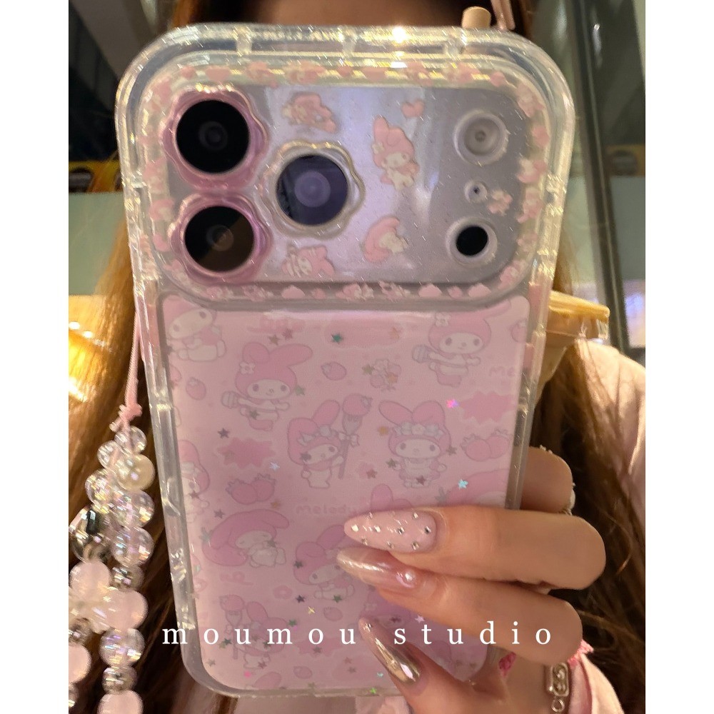 เคส Iphone พรีเมี่ยมเรซิ่น Hard Case Iphone 14 Pro Max Girly Dreamy Melody สายรัดข้อมือสร้อยข้อมือ Iphone 17 Pro Max Thicken Full Body กล้องสําหรับ iPhone 17 16 15 14 13 Pro Max ราคา ถูกที่สุด ดีลบีเคเค แกลเลอรีภาพที่ 3