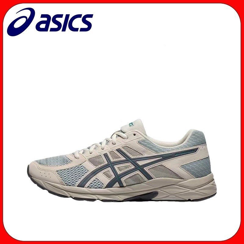 รองเท้าวิ่ง ASICS GEL-CONTEND 4 สำหรับผู้ชายและผู้หญิง สไตล์สปอร์ต สีเทาและฟ้า รหัส T8D4Q-031