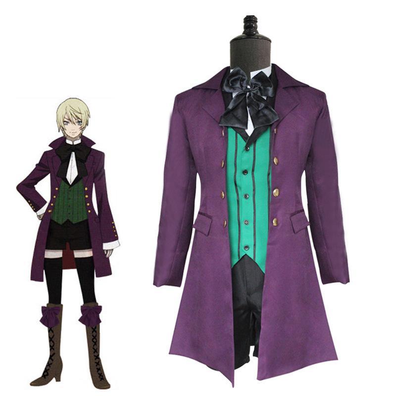 บัตเลอร์สีดําเครื่องแต่งกายคอสเพลย์ปาร์ตี้บทบาทเล่น Amine ฮาโลวีน Alois Trancy COS