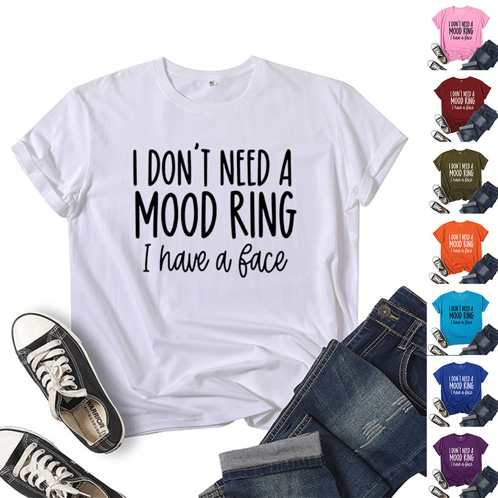 เกาหลีเกาหลี2026ฉันไม่จําเป็นต้องฉันต้องการพิมพ์แขนสั้นเสื้อยืดยุโรปอเมริกันผู้ชายผู้หญิงท็อปส์ฤดูร้