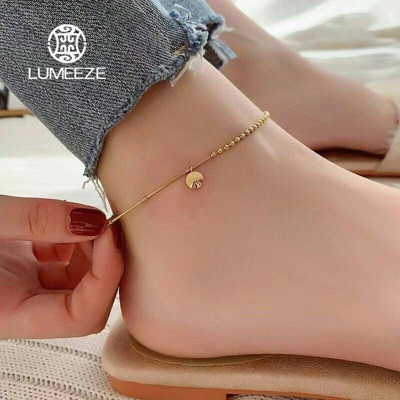 LUMEZE 316L สแตนเลสหัวใจ Electrocardiogram สร้อยข้อเท้าสําหรับผู้หญิงและสาวไม่ซีดจางขาโซ่อินเทรนด์ Party เครื่องประดับของขวัญ 251215# ราคา ถูกที่สุด ดีลบีเคเค