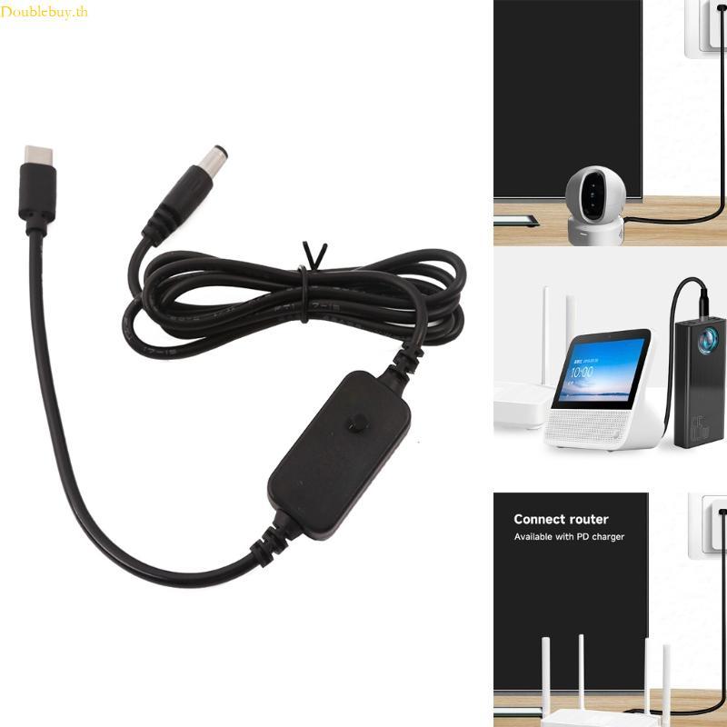 Doublebuy USB C ถึง 3 5x1 35 4 0x1 7 5 5x2 5 มม.5V 9V 12V 15V 20V แรงดันไฟฟ้าสาย