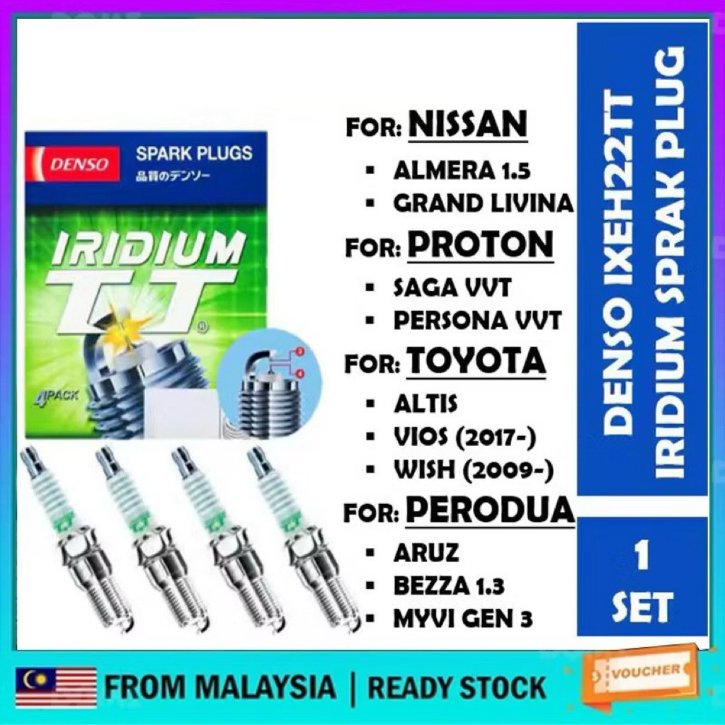 DENSO Iridium Power IXEH22TT หัวเทียนสําหรับ Proton /Toyota/ Nissan/ Perodua/ Subaru/ Mazda/ Honda
