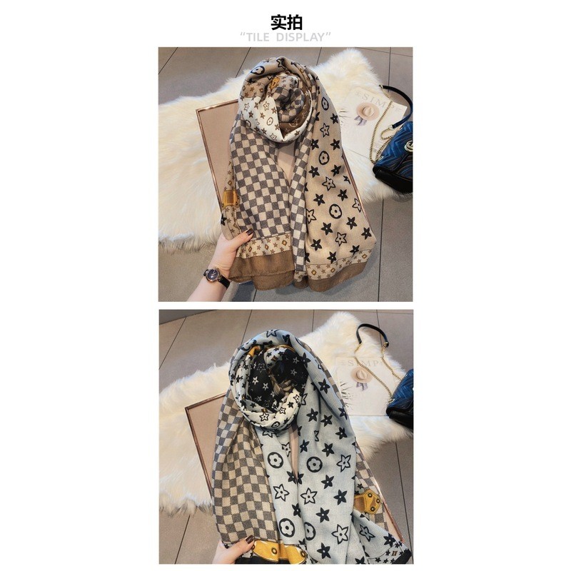 ผ้าพันคอลายหมากรุก สไตล์ไฮเอนด์ มัลติฟังก์ชัน เหมาะสำหรับฤดูหนาวและใบไม้ร่วง - รูปที่ 4