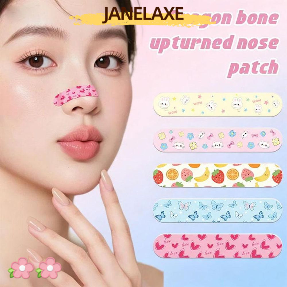 JANELAXE932JN สติกเกอร์จมูกการ์ตูน ปรับรูปทรงจมูก 10 ชิ้น/กล่อง สําหรับยกและปรับรูปจมูก เครื่องมือเครื่องสําอาง