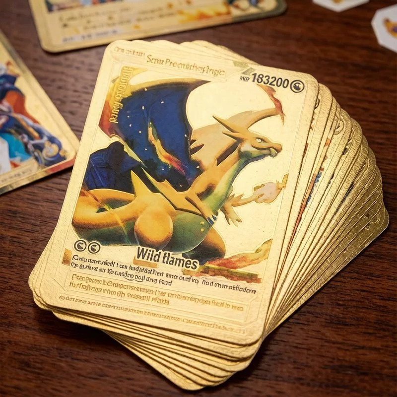 การ์ดโปเกมอนชุดการ์ดสะสมฟอยล์สีทองรุ่นภาษาอังกฤษสําหรับเด็กเกมสะสมกล่องของขวัญชุด thumbnail 4