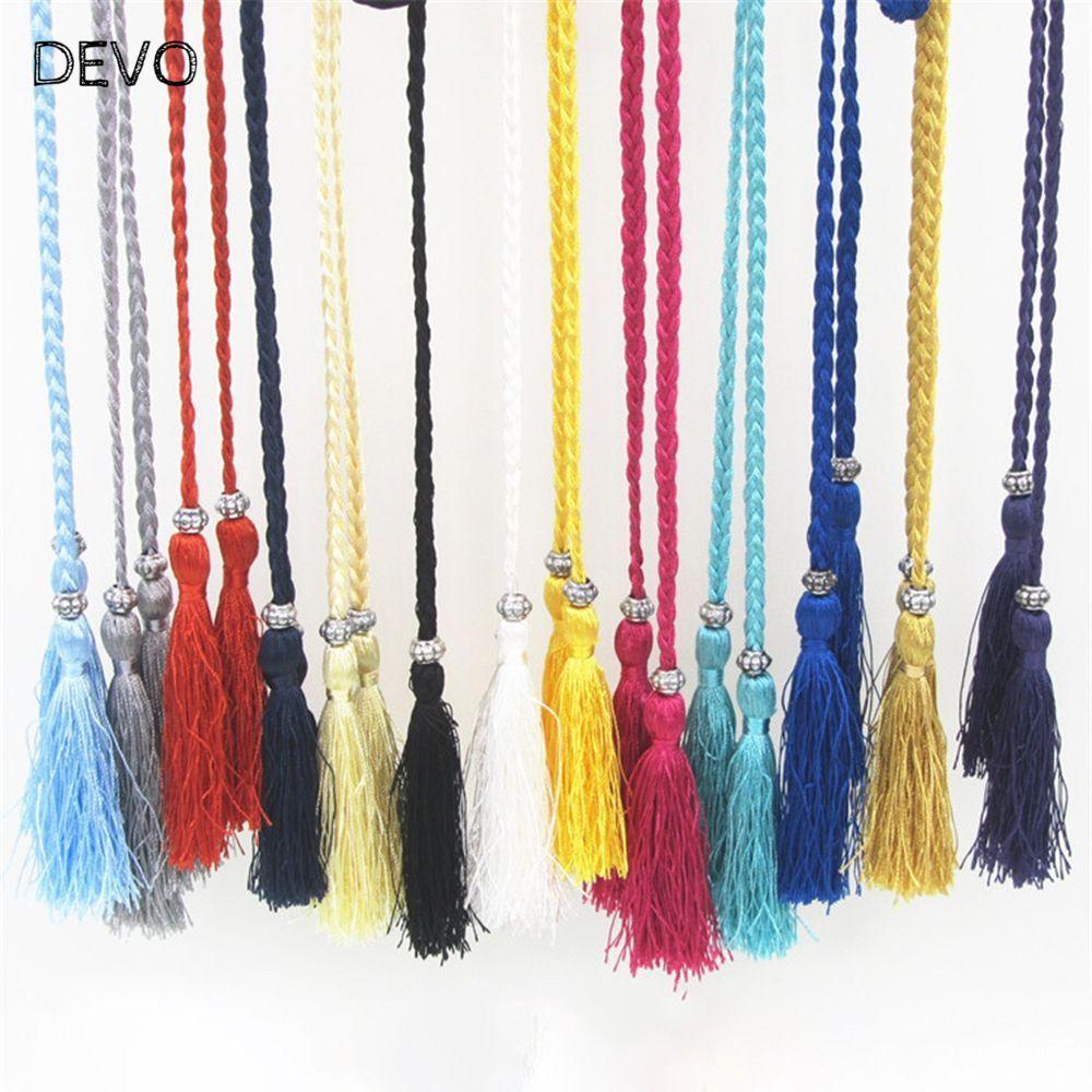 DEVO ตกแต่งเอวผูกเชือกผูกตัวเองผู้หญิงถัก