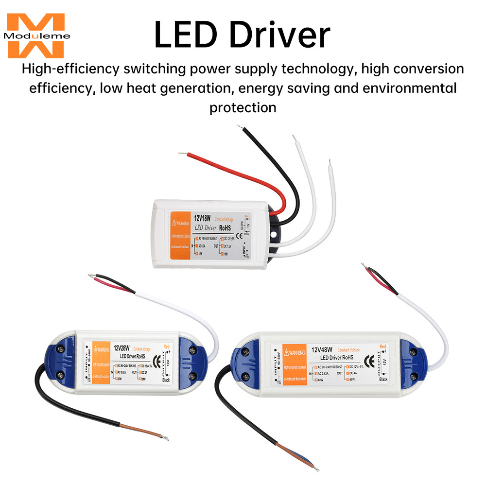 LED Driver Switching Power Adapter DC12V 18W 28W 48W หม้อแปลงไฟฟ้าอินพุตกระแสไฟคงที่ AC90-240V