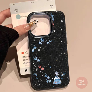 สำหรับ OPPO Reno 16F 16 13F 15 15F 11F 14 14F 13 12 12F 11 10 8T 6 6z 5 5F 5z เคสกลิตเตอร์ปลาทองสไตล์เรียบง่ายน่ารัก