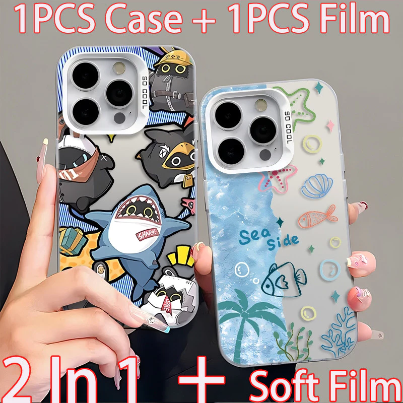 สําหรับ IQOO NEO 10 IQOO 15 Z9X Z9 13 12 11 10 Z11 Z8 Z8X Z10X Z10 X 5 7 SE 8 9 SE Pro 4G 5G เคสโทรศัพท์ปลอก Ocean Shark Fish Protector NEO10 IQOO1513 สําหรับ Vivo V70 FE V60