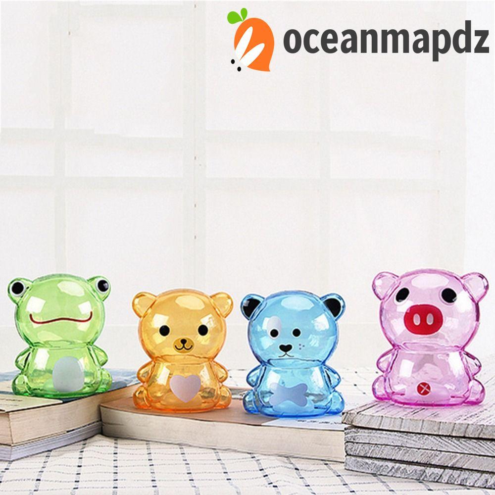 OCEANMAPDZ หมีกระปุกออมสินอนุบาลจัดการ Funds น้ําหนักเบาโปร่งใสยิ้ม Face เพียงพอ-ความจุของเล่นเด็ก