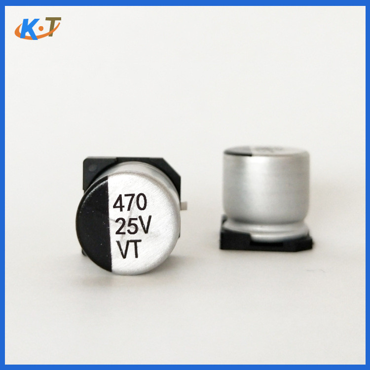 ยี่ห้อความถี่สูง Solid State Capacitor 25v470uf Electrolytic Capacitor 470uf25v ชิปอลูมิเนียม Electr