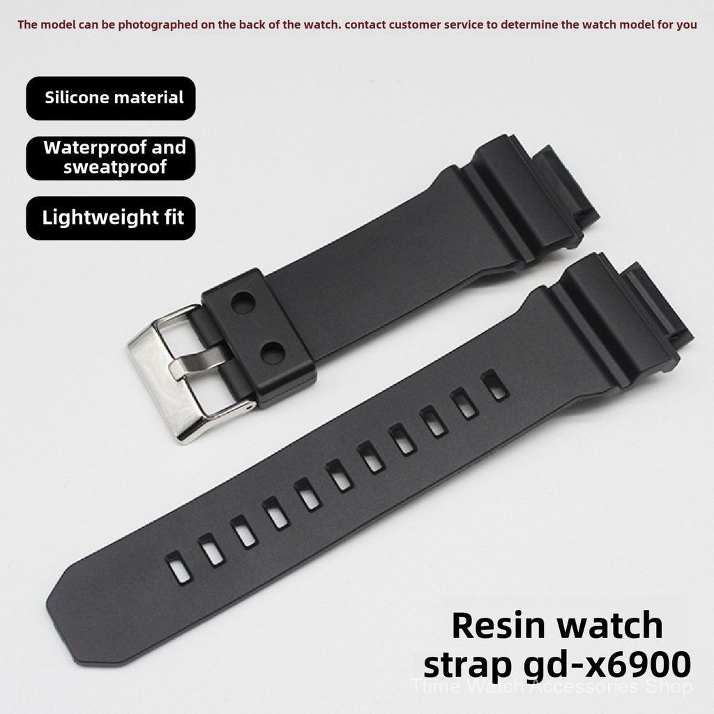 สายรัดซิลิโคนสีดําทดแทนสําหรับนาฬิกา GD-X6900, GB-X6900, GBX6900, 3420, 3418 – อุปกรณ์เสริมสายนาฬิกา