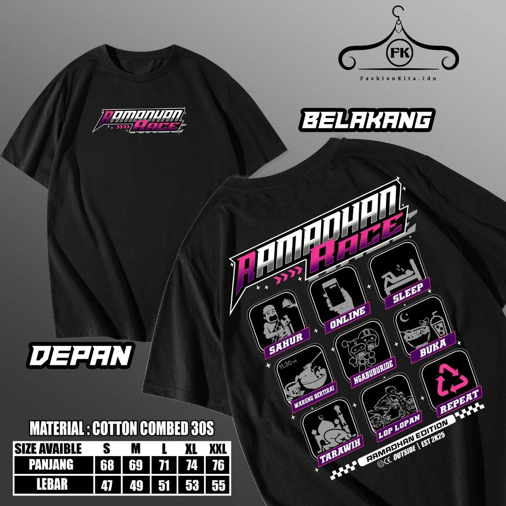 KATUN ATLASTREET Ramdhan Race 2026 เสื้อยืดเสื้อแข่ง V8 Combed Cotton 30s