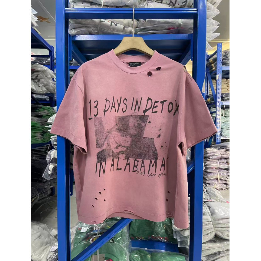 เสื้อยืดแขนสั้นสไตล์ Wasteland ทรงหลวม ใช้งานแล้วแต่สะอาดเหมือนใหม่