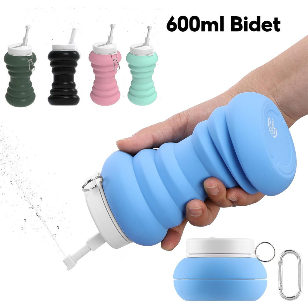 600ml แบบพกพาพับ Bidet สําหรับสุขอนามัยส่วนบุคคลทําความสะอาดพับ Travel Shattaf Bidet ห้องน้ํา Spraye