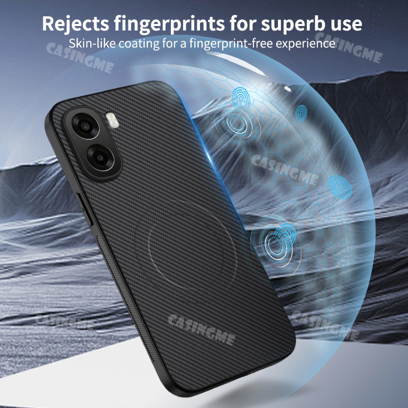 OPPO A6x 2025 คาร์บอนไฟเบอร์รูปแบบแม่เหล็กเคสโทรศัพท์สําหรับ OPPO A6x OPPOA6x A6 X 6x Pro 4G 5G กันกระแทกป้องกันหนังกลับ C - รูปที่ 6