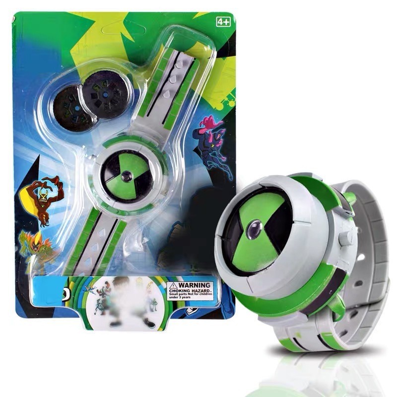 Earth Defender Juvenile Hacker ben10 เด็กหม้อแปลงเสียงนาฬิกาฉายเรืองแสงของเล่นขนาดเล็ก 12.9 sb