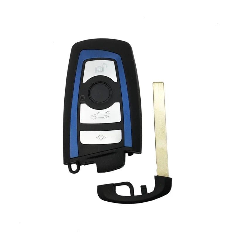 Hindley 4 ปุ่มเปลี่ยนสมาร์ทคีย์สําหรับ BMW CAS4 F 3 5 7 Series E90 E92 E93 X5 F10 F20 F30 F40 - สีฟ้