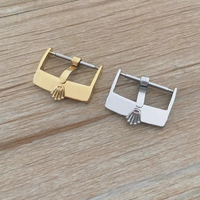 คุณภาพดี ปรับให้เข้ากับ Rolex Pin Buckle Belt Buckle Buckle Rolex Solid Stainless Steel Gold Silver 