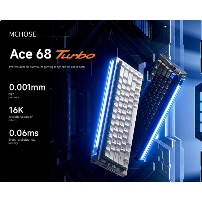 MCHOSE Ace 68 Turbo Magnetic Switch 16K Gaming คีย์บอร์ดอลูมิเนียมเต็มรูปแบบ