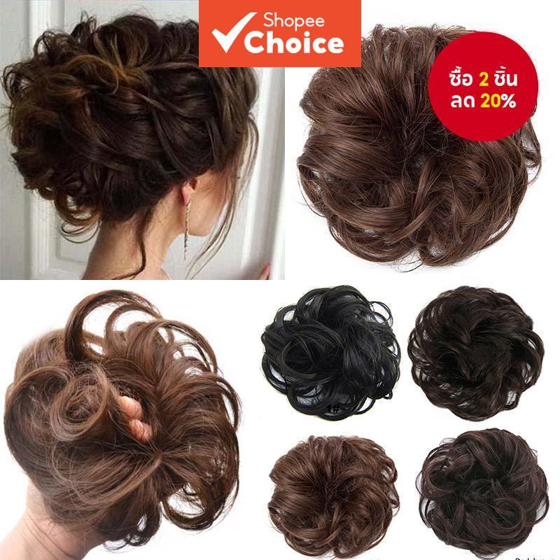 แฮร์พีชงานแต่งงานที่หรูหราสําหรับผู้หญิง – ชิกญองหยิกยุ่ง, ส่วนขยายยางรัดผมแบบนุ่ม, Secure Updo