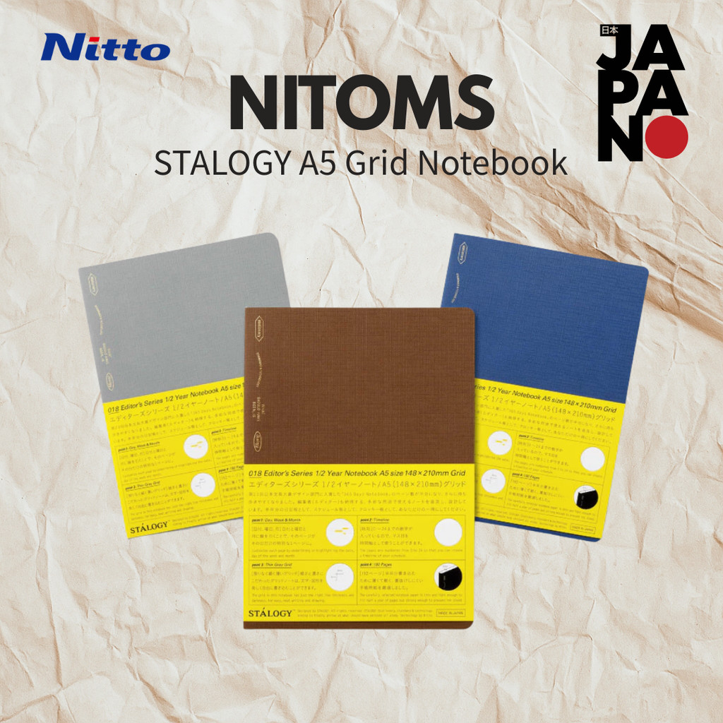 NITOMS STALOGY Notebook A5 Grid 365 Days Notebook Cocoa Brown SS0126  
NITOMS STALOGY Notebook A5 Gr
