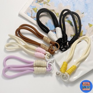สต๊อกไทย สร้อยข้อมือ สายคล้องกุญแจโทรศัพท์ แฟชั่น หลายสี สีดำสีขาวสีชมพู อุปกรณ์โทรศัพท์วินเทจ จี้เชือกเคสโทรศัพท์มือถือ