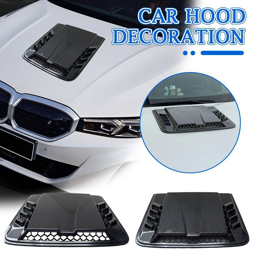Universal รถ Hood สติกเกอร์ตกแต่ง Air Outlet ฝาครอบรถปลอม Scoop Air ตกแต่ง Flow L5h7