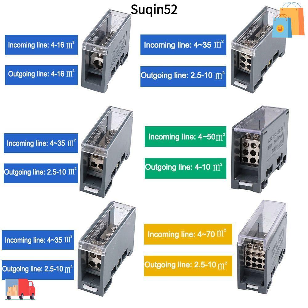 SUQIN52 Din Rail Terminal Block, ABS/ทองแดง Universal Distribution Box,คุณภาพสูง 150Aขั้วต่อสายไฟหนึ่งในหลายออกขั้วต่อสายไฟสําหรับเบรกเกอร์