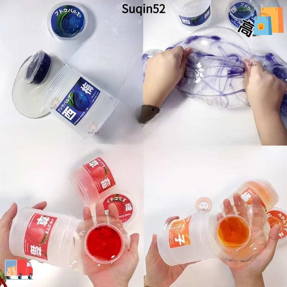 SUQIN52 300ML ของเล่นคลายเครียด, Non Toxic Transparent Fake Water จําลองน้ําผลไม้บีบ Bubble Gel, Safety High Aesthetic Value Non-Stick Creative Toys Universal Age