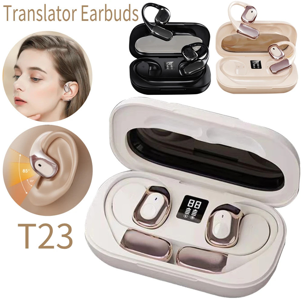 T23 Translator Earbuds หูฟังแปลไร้สาย 142 ภาษา Bluetooth Real Time Translator Earbuds Instant Tran