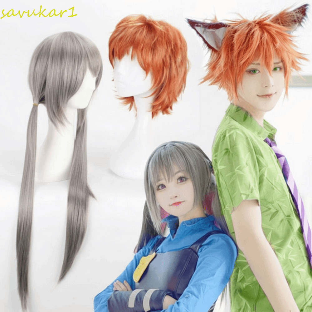 LUMEN Nick Wilde คอสเพลย์วิกผม, Zoo-topia การ์ตูน Judy Hopps คอสเพลย์วิกผม,สังเคราะห์ธรรมชาติภาพยนตร