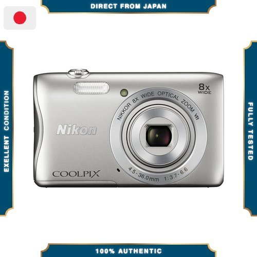 【Excellent】 กล้องดิจิตอล Nikon COOLPIX S3700 สีเงิน ซูมออปติคอล 8 เท่า 20.05 ล้านพิกเซล S3700SL